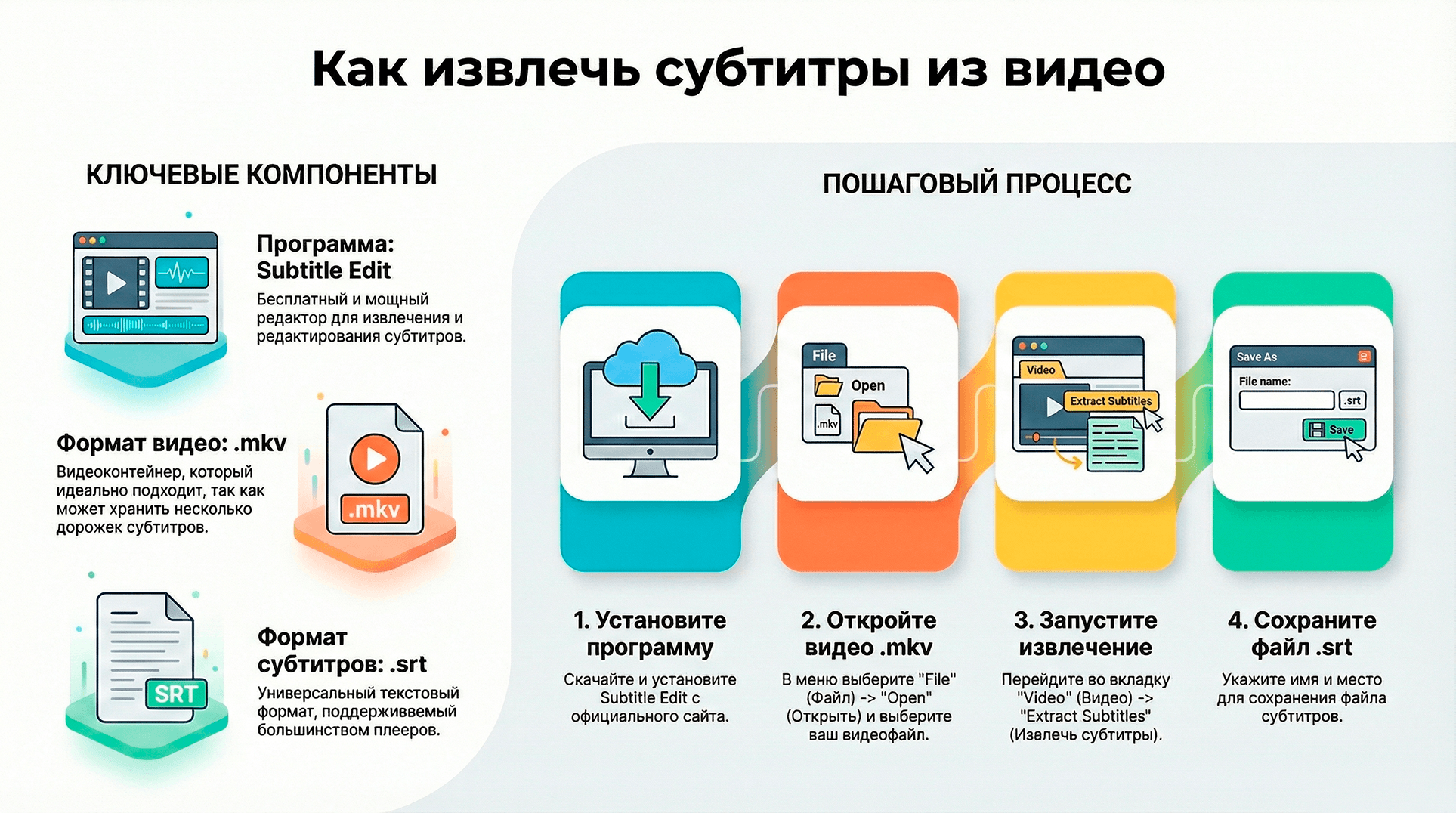 Сохранение субтитров в Subtitle Edit